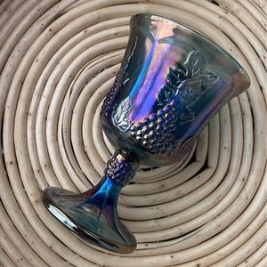 1-Blue Carnival Glass 8 0z - excellent condition